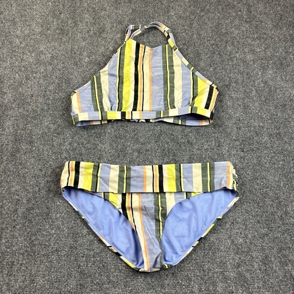 PRANA Women’s Taranto Bikini Top & Bottoms Swimsuit Striped size: Small - Picture 1 of 11